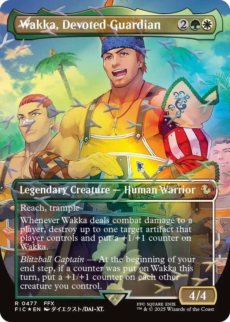 Image for Wakka, Devoted Guardian (Borderless) (Chocobo Track Foil) (477) (FINAL FANTASY) - Magic: The Gathering