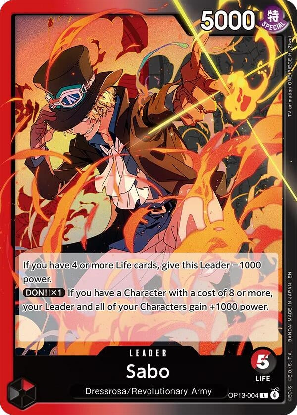 Image for Sabo (004) (OP13-004) (Carrying On His Will) - One Piece Card Game
