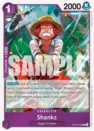 Image for Shanks (065) (OP13-065) (Carrying On His Will) - One Piece Card Game