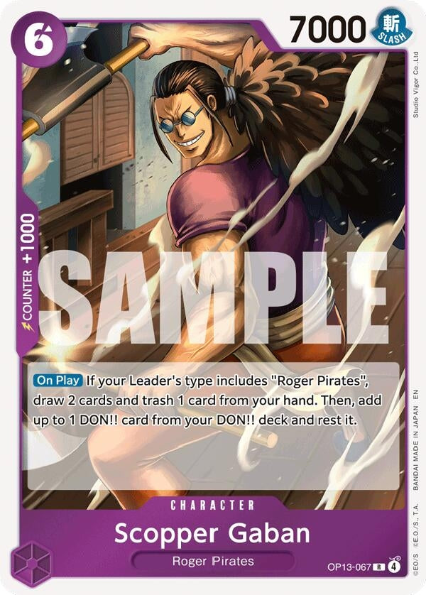 Image for Scopper Gaban (OP13-067) (Carrying On His Will) - One Piece Card Game