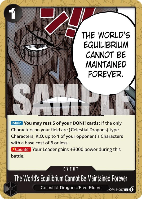 Image for The World's Equilibrium Cannot Be Maintained Forever (OP13-097) (Carrying On His Will) - One Piece Card Game