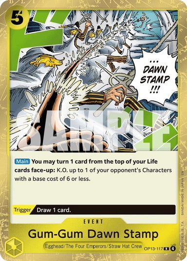 Image for Gum-Gum Dawn Stamp (OP13-117) (Carrying On His Will) - One Piece Card Game