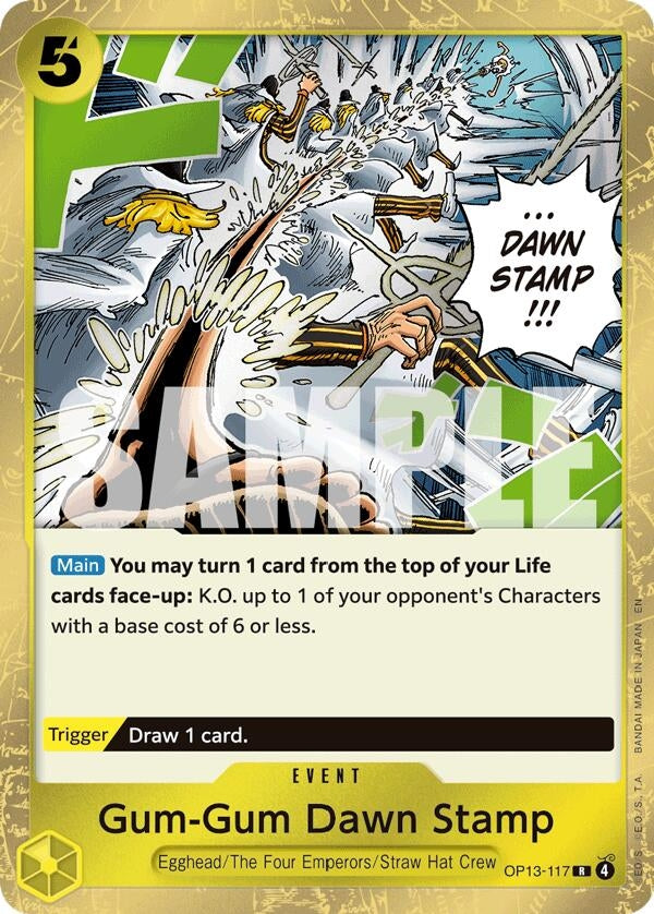Image for Gum-Gum Dawn Stamp (OP13-117) (Carrying On His Will) - One Piece Card Game
