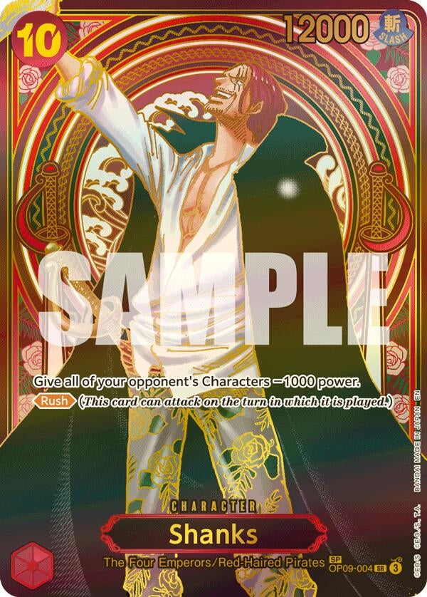 Image for Shanks - OP09-004 (SP) (Gold) (OP09-004) (Carrying On His Will) - One Piece Card Game