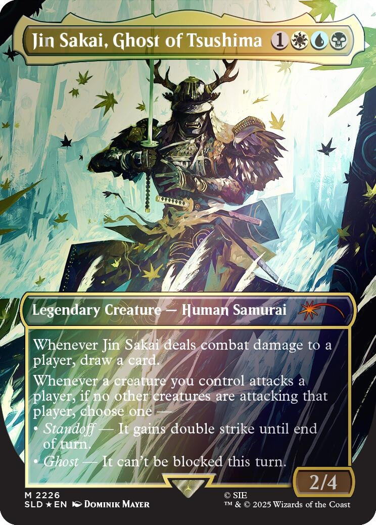 Image for Jin Sakai, Ghost of Tsushima (Rainbow Foil) (2226) (Secret Lair Drop Series) (SLD) - Magic: The Gathering