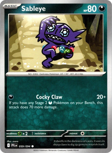 Image for Sableye (059/094) (ME02: Phantasmal Flames) - Pokemon