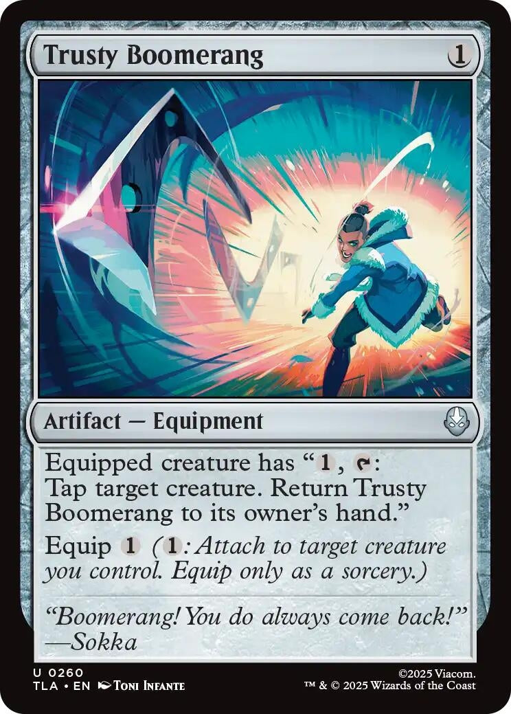 Image for Trusty Boomerang (260) (Avatar: The Last Airbender) - Magic: The Gathering