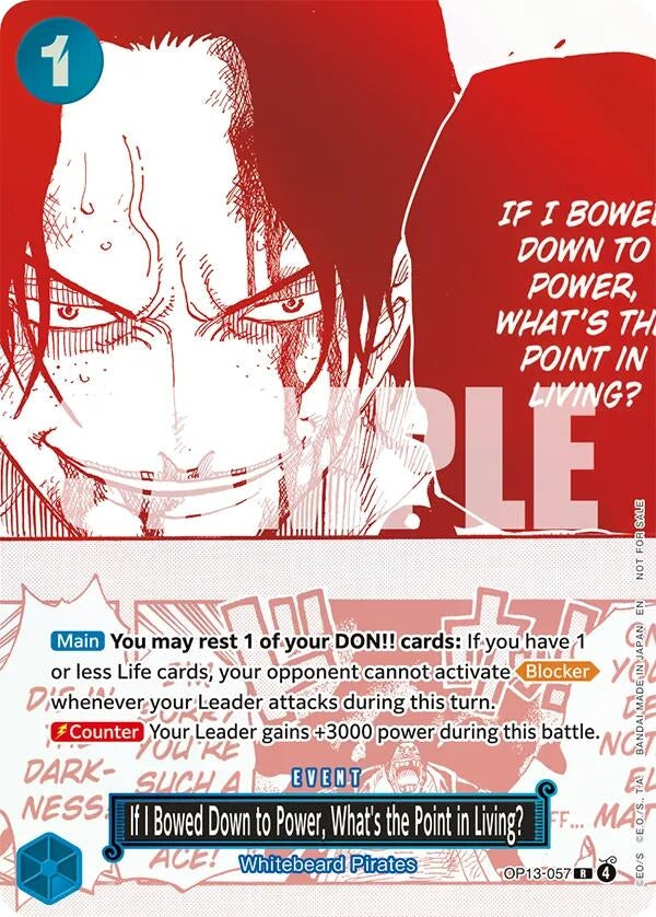 If I Bowed Down to Power, What's the Point in Living? (3rd Anniversary Treasure Campaign Pack) (OP13-057) (One Piece Promotion Cards)