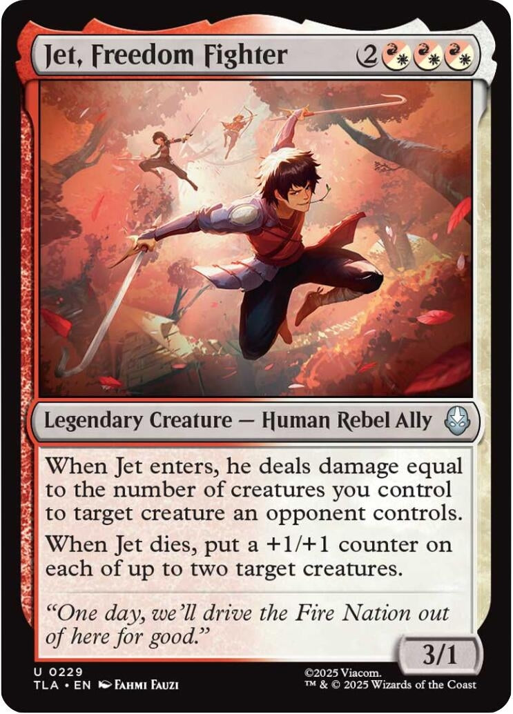 Image for Jet, Freedom Fighter (229) (Avatar: The Last Airbender) - Magic: The Gathering