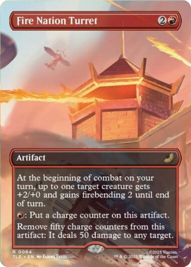 Image for Fire Nation Turret (Borderless) (64) (Avatar: The Last Airbender: Eternal-Legal) - Magic: The Gathering