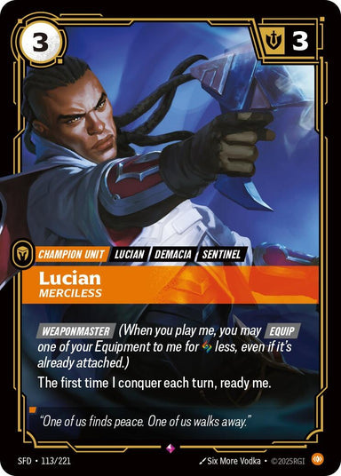 Image for Lucian - Merciless (113/221) (Spiritforged) - Riftbound: League of Legends Trading Card Game