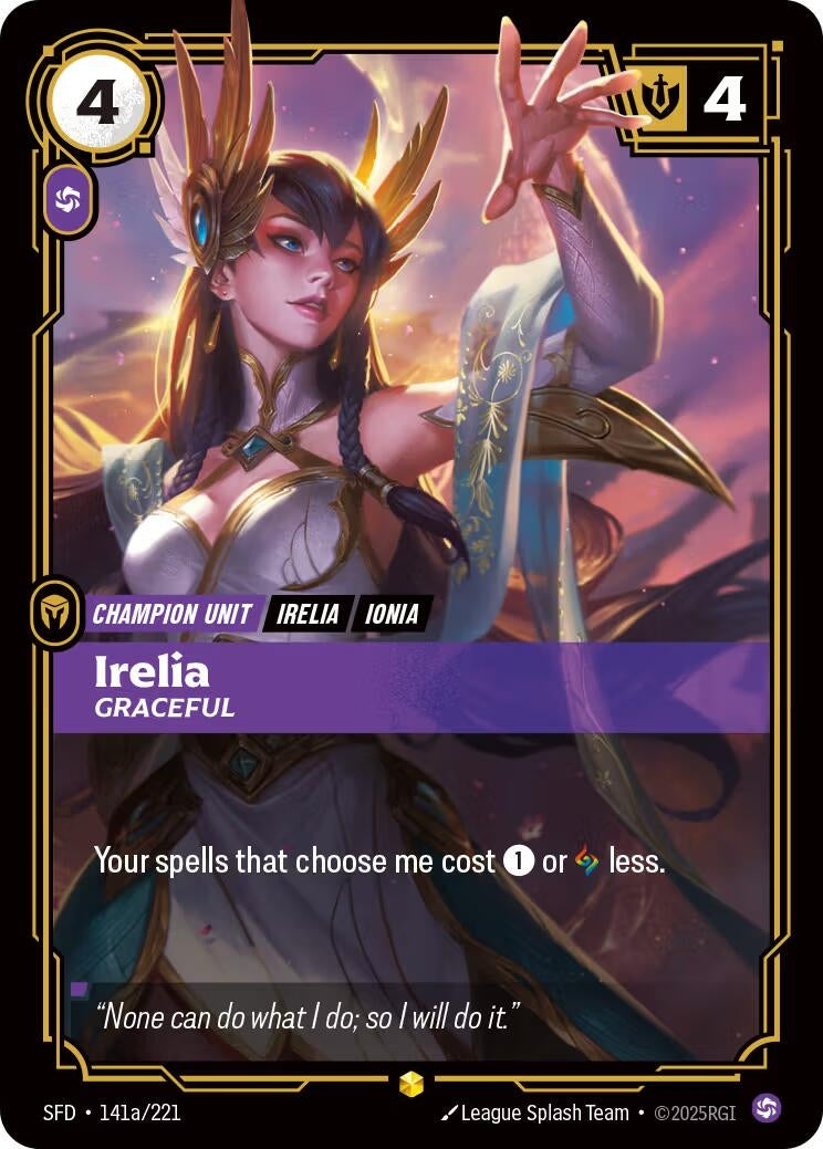 Image for Irelia - Graceful (Alternate Art) (141a/221) (Spiritforged) - Riftbound: League of Legends Trading Card Game