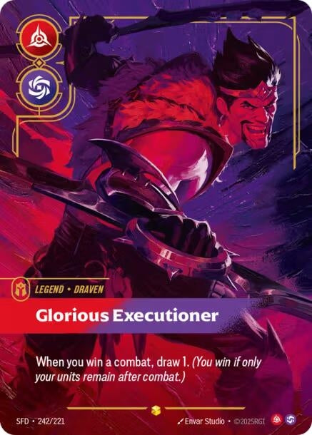 Image for Draven - Glorious Executioner (Overnumbered) (242/221) (Spiritforged) - Riftbound: League of Legends Trading Card Game