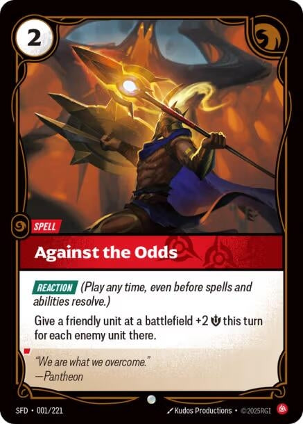 Image for Against the Odds (001/221) (Spiritforged) - Riftbound: League of Legends Trading Card Game