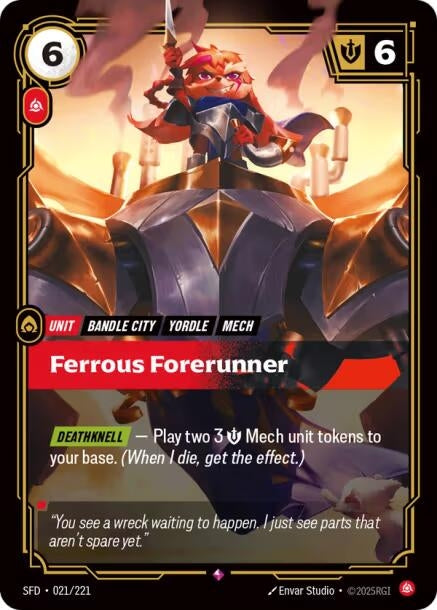 Image for Ferrous Forerunner (021/221) (Spiritforged) - Riftbound: League of Legends Trading Card Game