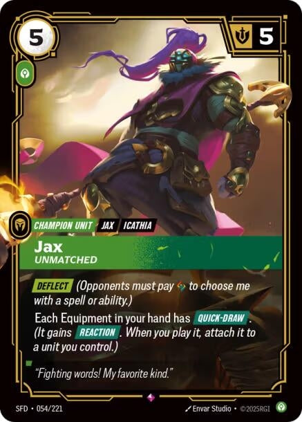 Image for Jax - Unmatched (054/221) (Spiritforged) - Riftbound: League of Legends Trading Card Game