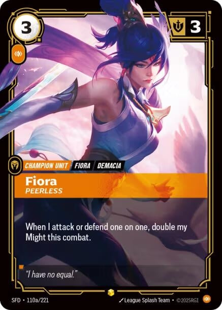 Image for Fiora - Peerless (Alternate Art) (110a/221) (Spiritforged) - Riftbound: League of Legends Trading Card Game