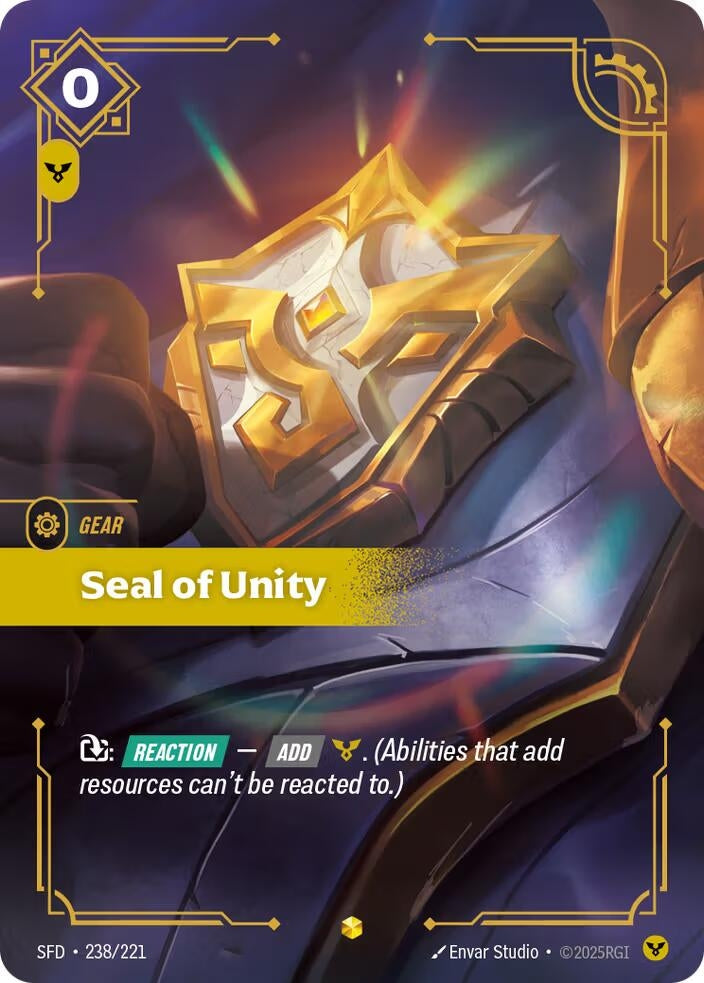 Image for Seal of Unity (Overnumbered) (238/221) (Spiritforged) - Riftbound: League of Legends Trading Card Game