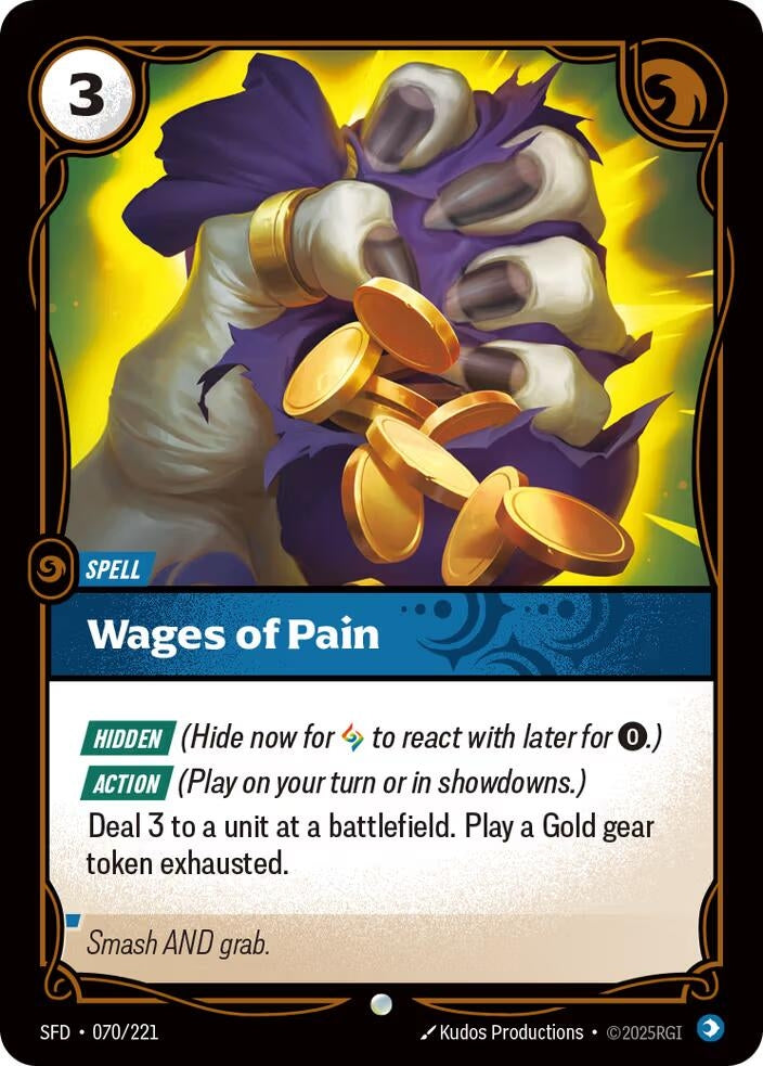 Image for Wages of Pain (070/221) (Spiritforged) - Riftbound: League of Legends Trading Card Game
