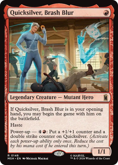 Image for Quicksilver, Brash Blur (148) (Marvel Super Heroes) - Magic: The Gathering