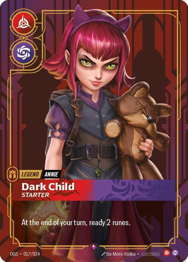 Image for Annie - Dark Child (Metal) (017/024) (Riftbound Organized Play Promotional Cards) - Riftbound: League of Legends Trading Card Game