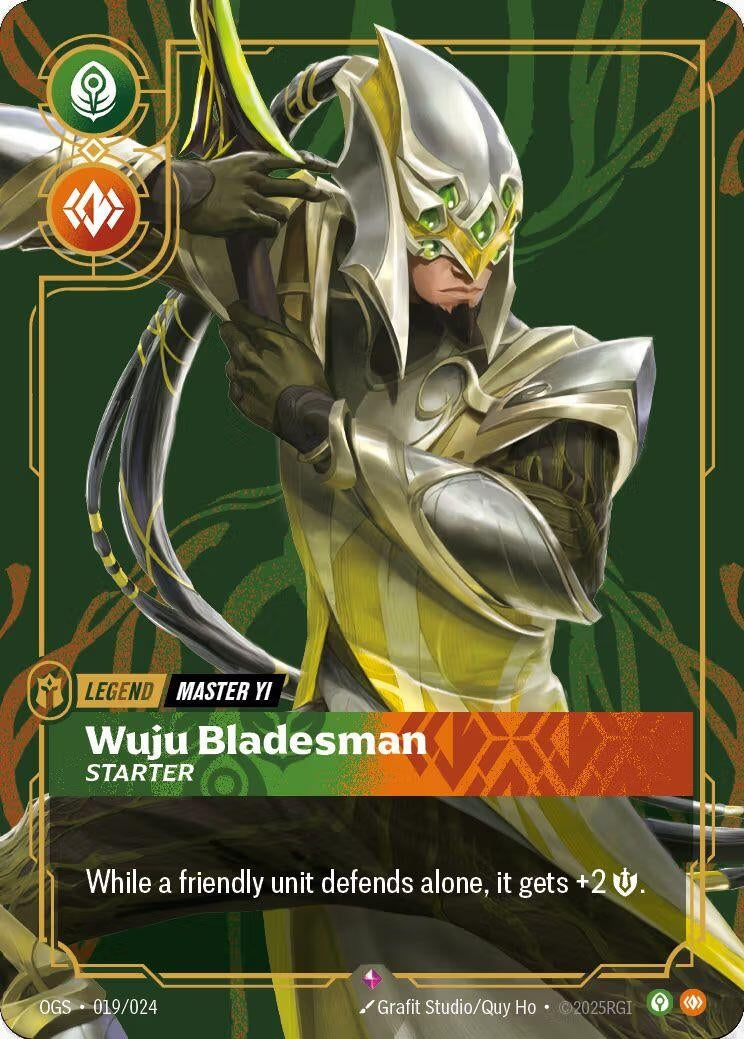 Image for Master Yi - Wuju Bladesman (Metal) (019/024) (Riftbound Organized Play Promotional Cards) - Riftbound: League of Legends Trading Card Game