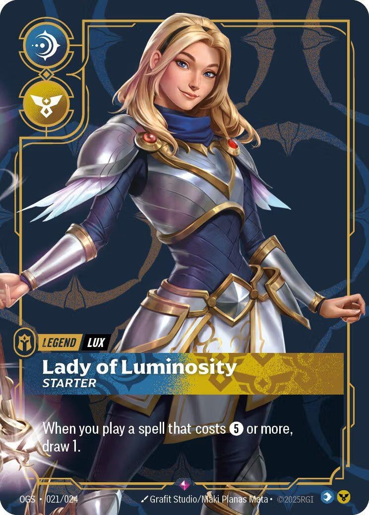 Image for Lux - Lady of Luminosity (Metal) (021/024) (Riftbound Organized Play Promotional Cards) - Riftbound: League of Legends Trading Card Game