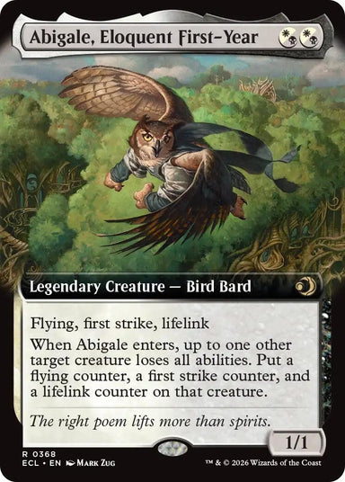 Image for Abigale, Eloquent First-Year (Extended Art) (368) (Lorwyn Eclipsed) - Magic: The Gathering