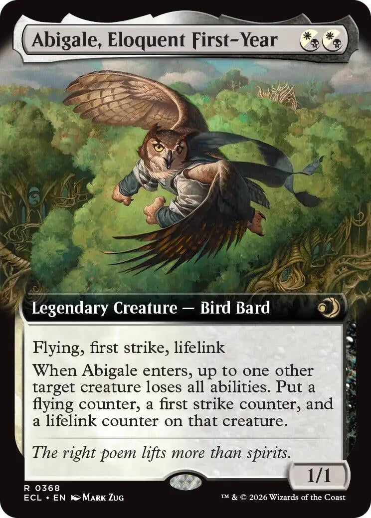 Image for Abigale, Eloquent First-Year (Extended Art) (368) (Lorwyn Eclipsed) - Magic: The Gathering