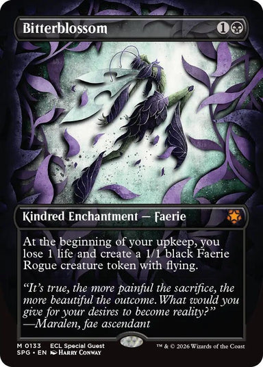 Image for Bitterblossom (Borderless) (133) (Special Guests) - Magic: The Gathering