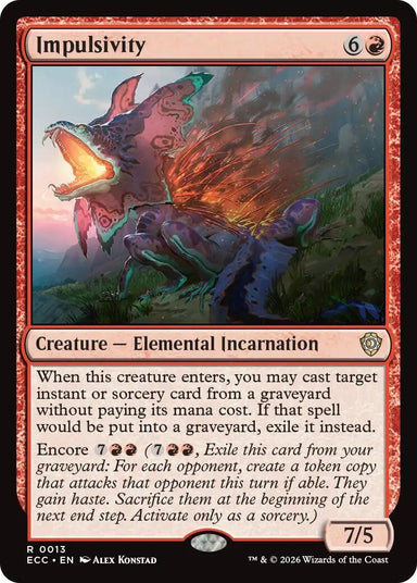 Image for Impulsivity (13) (Lorwyn Eclipsed) - Magic: The Gathering