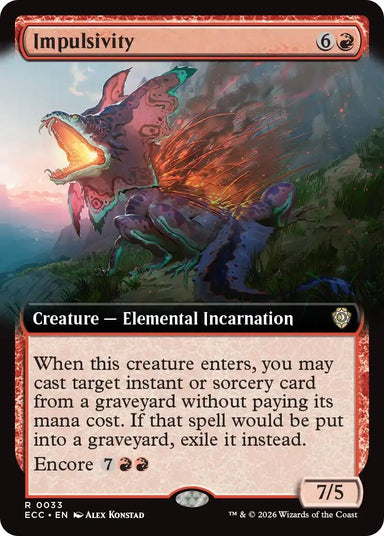 Image for Impulsivity (Extended Art) (33) (Lorwyn Eclipsed) - Magic: The Gathering