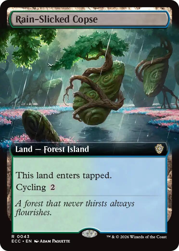 Image for Rain-Slicked Copse (Extended Art) (43) (Lorwyn Eclipsed) - Magic: The Gathering