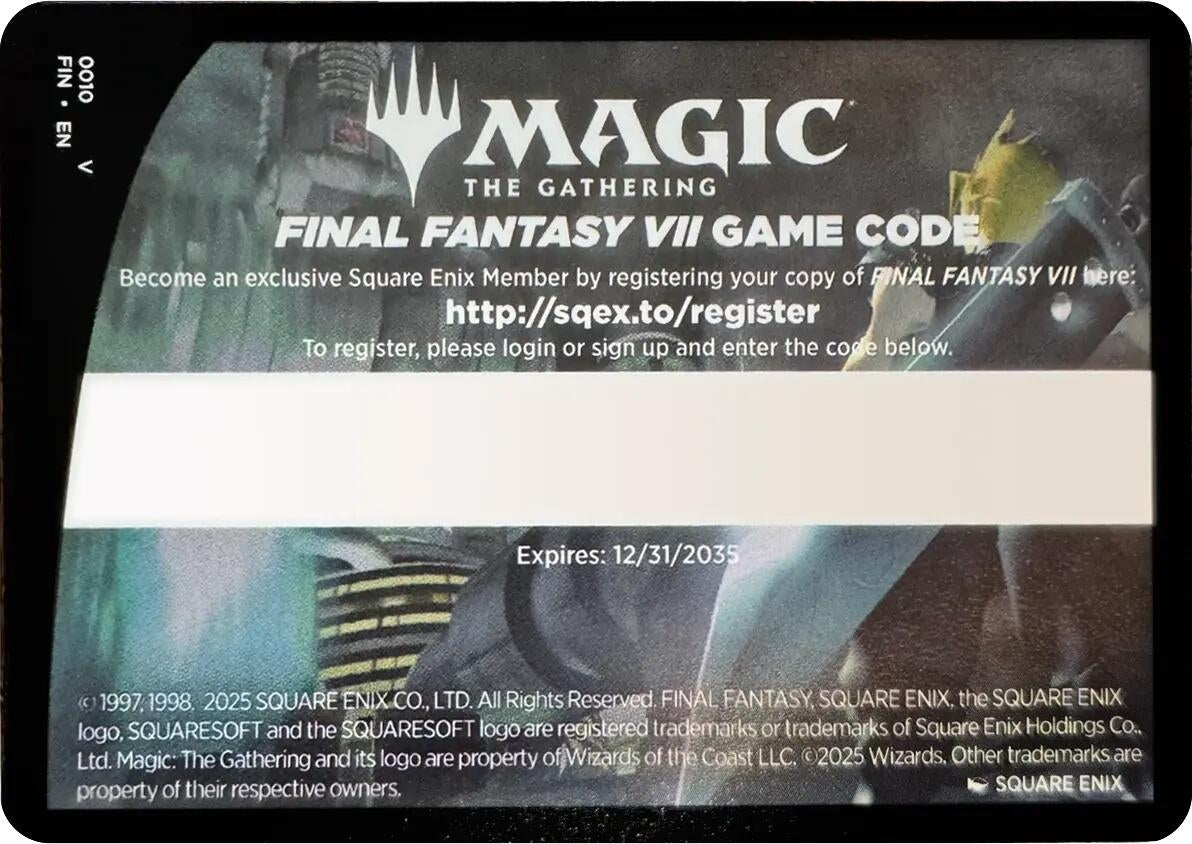 Image for FINAL FANTASY VII Game Code Card (10) (FINAL FANTASY) (FIN) - Magic: The Gathering