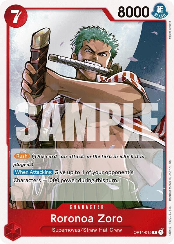 Image for Roronoa Zoro - OP14-015 (OP14-015) (The Azure Sea's Seven) - One Piece Card Game