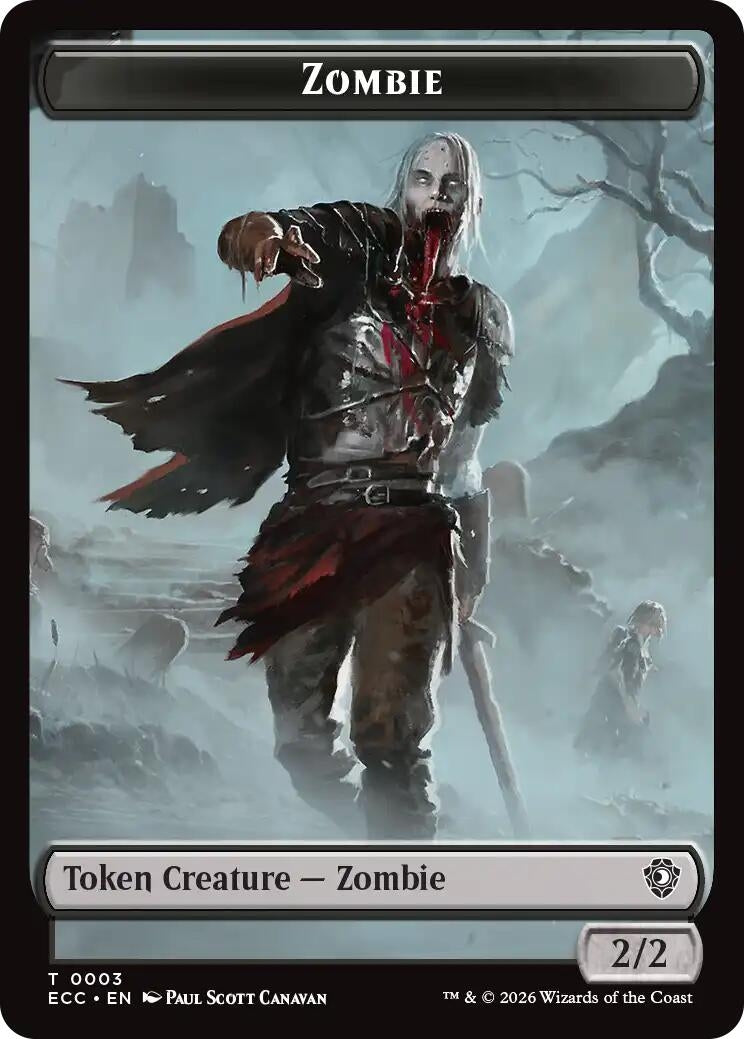 Image for Zombie // Elf Warrior Double-Sided Token (3 // 4) (Lorwyn Eclipsed) - Magic: The Gathering