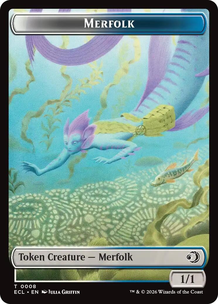 Image for Merfolk // Worm Double-Sided Token (8 // 9) (Lorwyn Eclipsed) - Magic: The Gathering