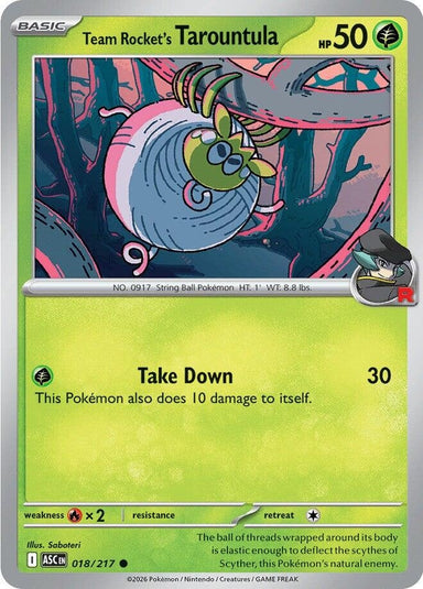 Image for Team Rocket's Tarountula (018/217) (ME: Ascended Heroes) - Pokemon