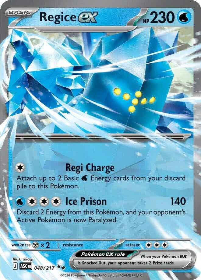 Image for Regice ex (048/217) (ME: Ascended Heroes) - Pokemon