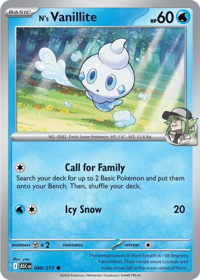 Image for N's Vanillite (049/217) (ME: Ascended Heroes) - Pokemon