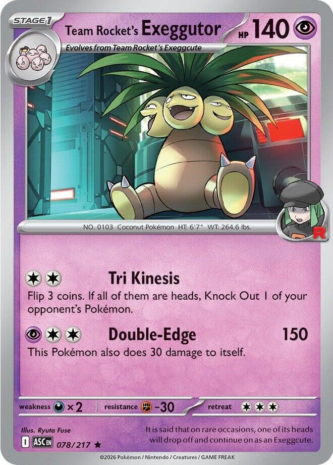 Image for Team Rocket's  exeggutor (078/217) (ME: Ascended Heroes) - Pokemon