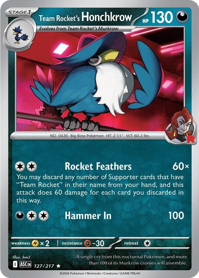 Image for Team Rocket's Honchkrow (127/217) (ME: Ascended Heroes) - Pokemon