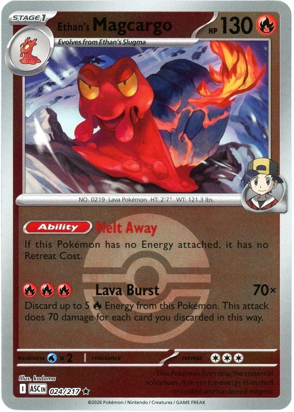 Image for Ethan's Magcargo - 024/217 (Poke Ball) (024/217) (ME: Ascended Heroes) - Pokemon