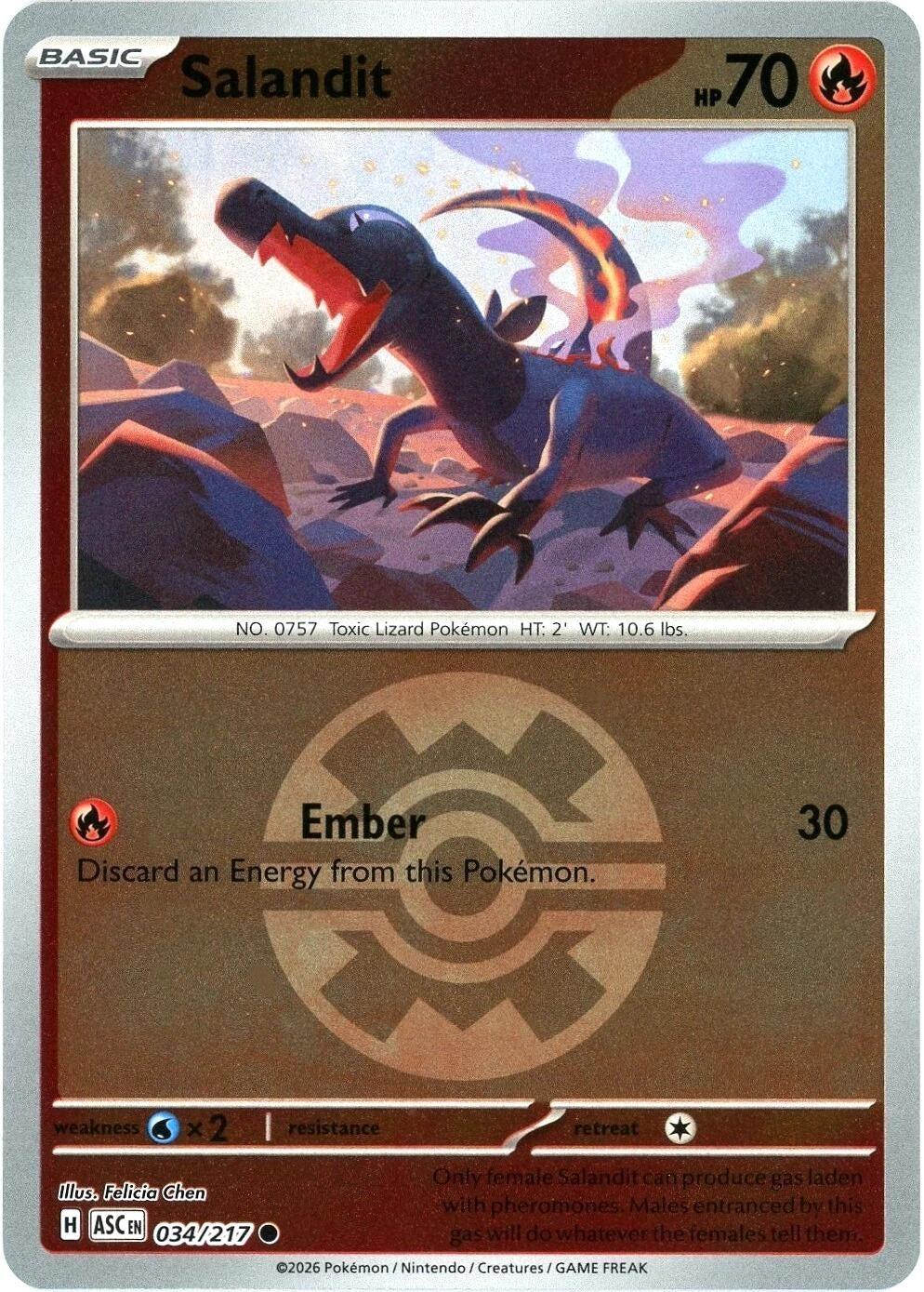 Image for Salandit (Quick Ball) (034/217) (ME: Ascended Heroes) - Pokemon