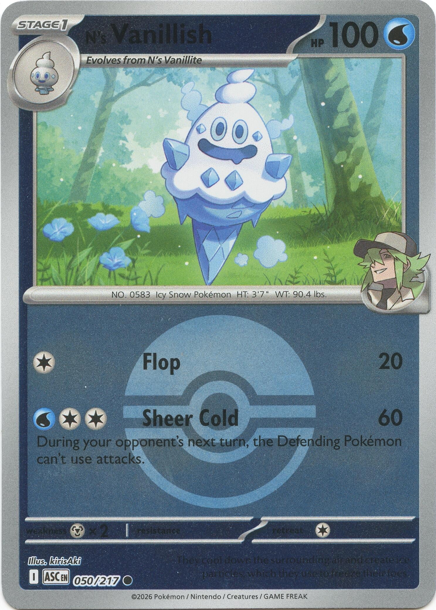 N's Vanillish (Poke Ball) (050/217) (ME: Ascended Heroes)