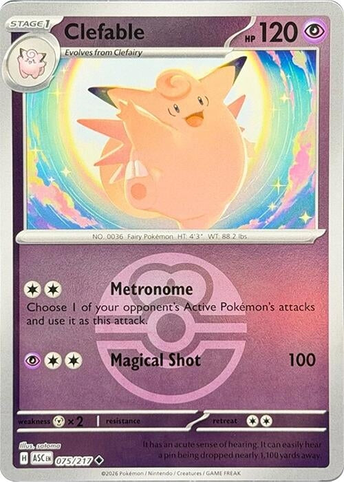 Image for Clefable (Love Ball) (075/217) (ME: Ascended Heroes) - Pokemon