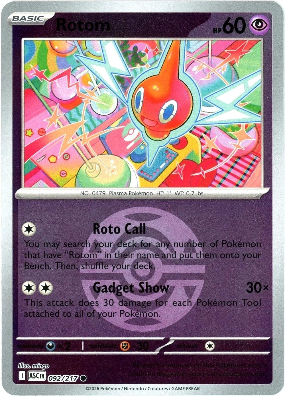 Image for Rotom (Dusk Ball) (092/217) (ME: Ascended Heroes) - Pokemon