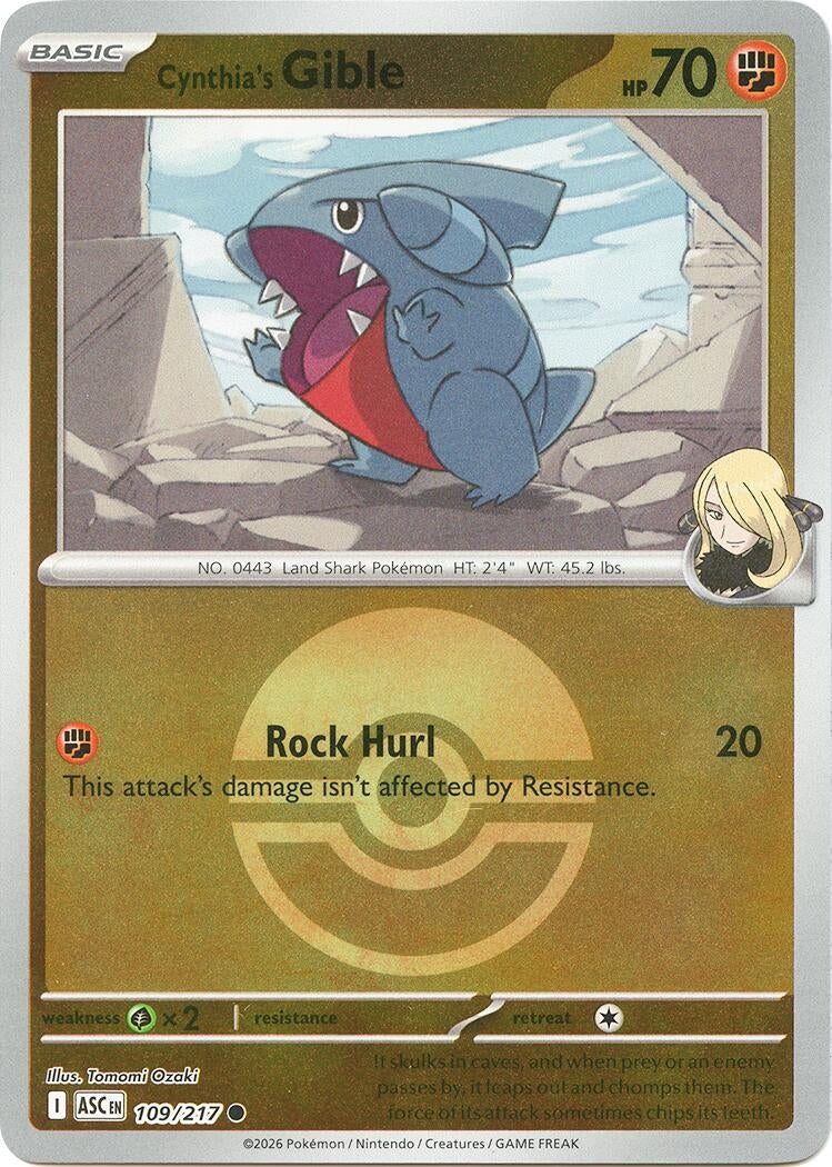 Cynthia's Gible (Poke Ball) (109/217) (ME: Ascended Heroes)