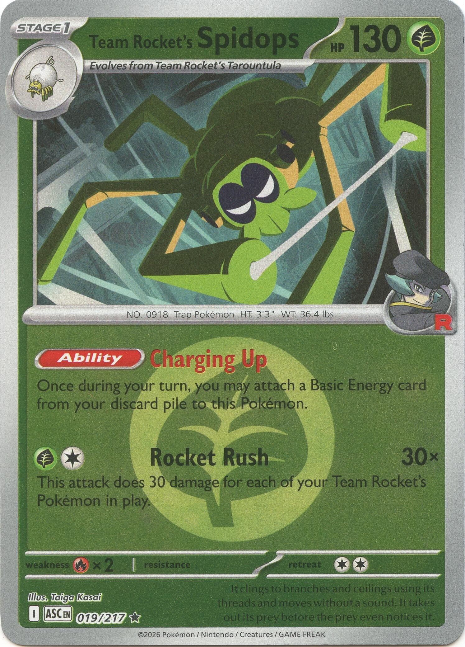 Team Rocket's Spidops (Energy Symbol Pattern) (019/217) (ME: Ascended Heroes)