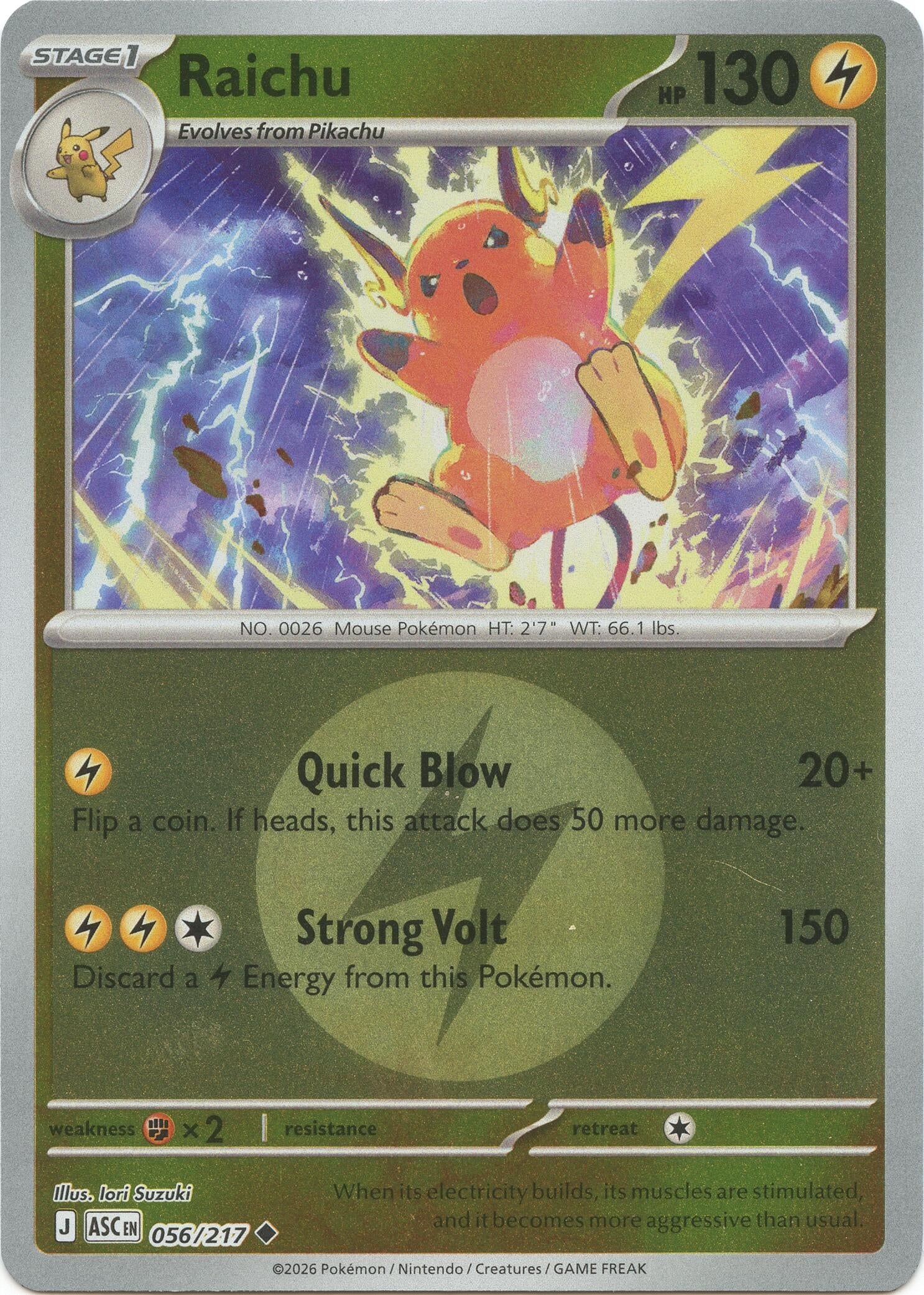 Raichu (Energy Symbol Pattern) (056/217) (ME: Ascended Heroes)